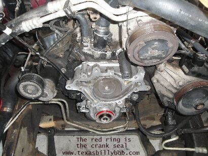 The red ring is the crank seal on the 1994 Dodge Ram 1500 4x2